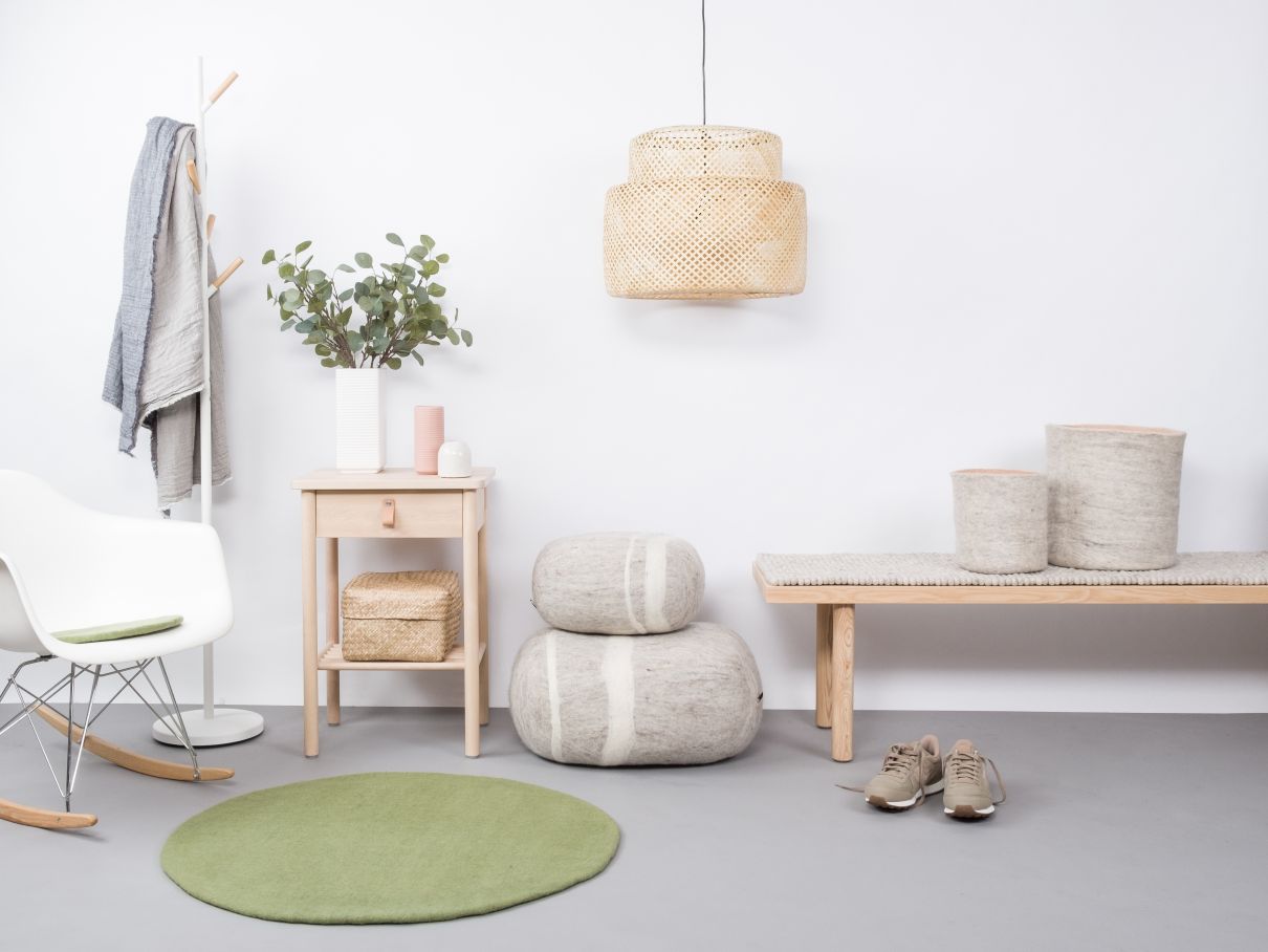 Mono rond vilten tapijt Ø 160 cm myfelt