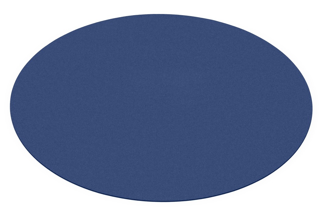 Blauer, runder Teppich "Bigdot" von HEY-SIGN by BWF Group, Detailaufnahme für Onlineshop.