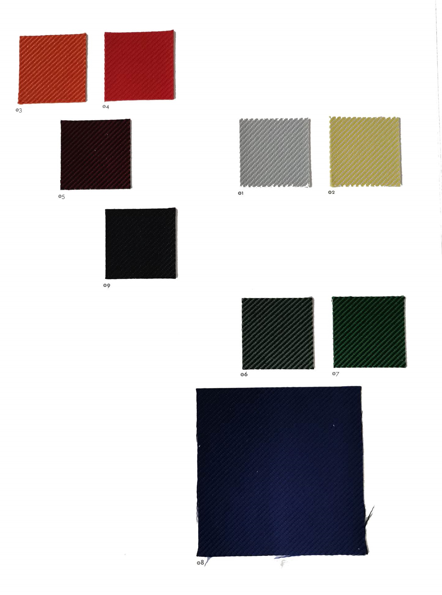 Stoffmusterkarte Reflect von Vitra mit verschiedenen Farben und Texturen für Möbelstoffe.