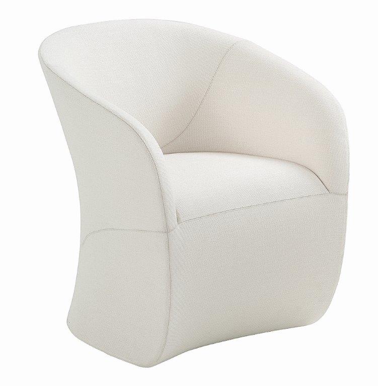 Calla Sessel von Zanotta, moderner Polstersessel in Weiß mit geschwungener Form für Wohnzimmer und Lounge.