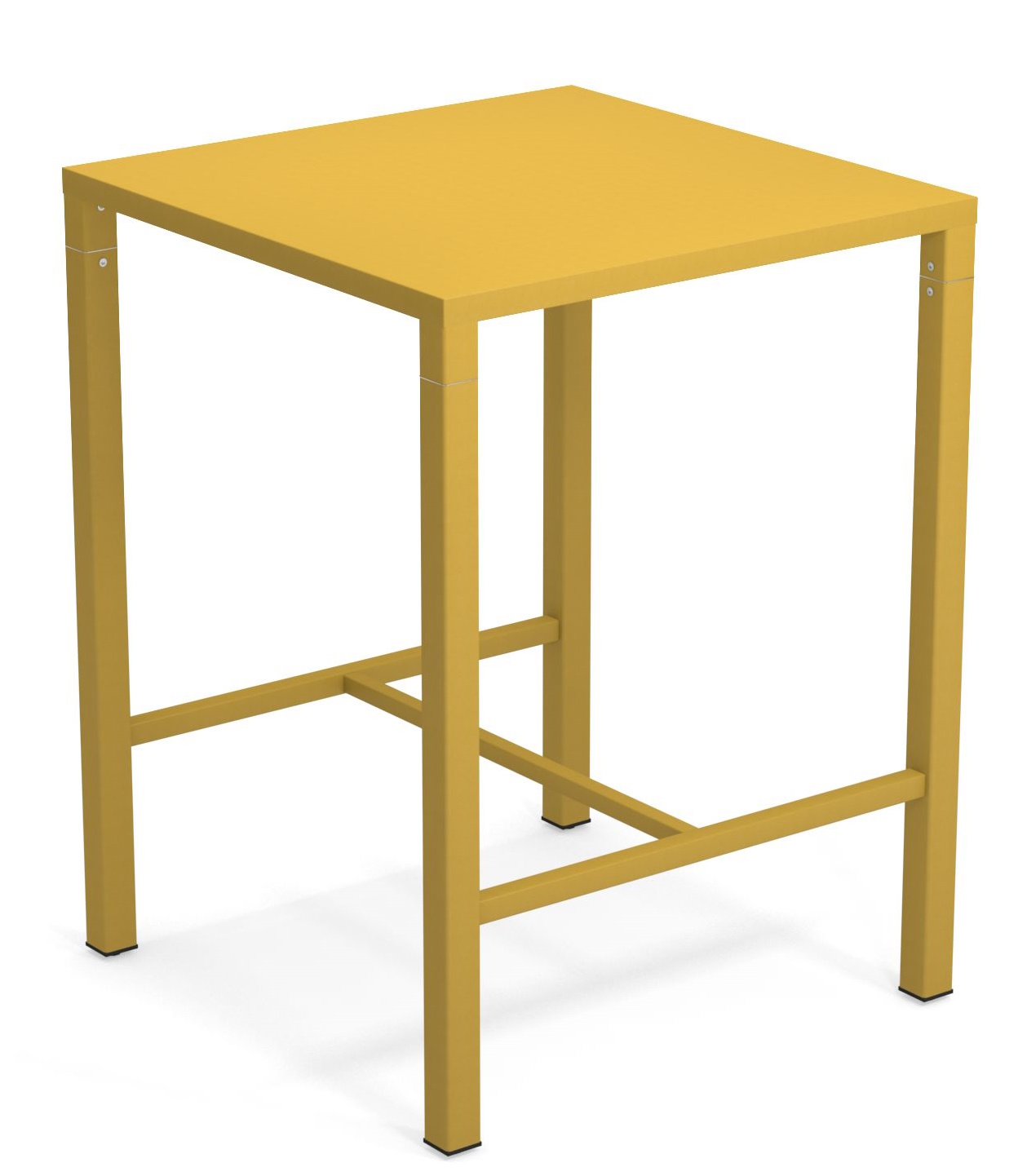 Goldener Nova Hochtisch von Emu für den Außenbereich, quadratisch und modern designt.