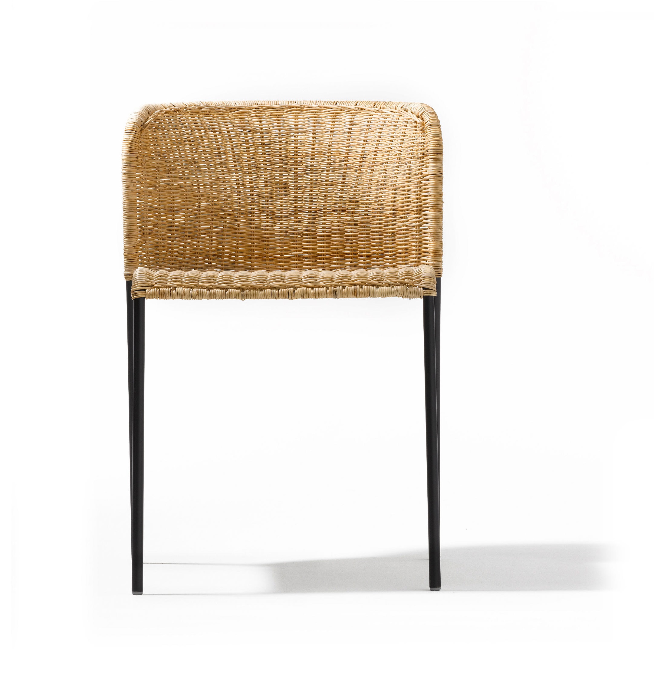 Santa Lucia Rattanstuhl mit schwarzen Beinen. Indoor Stuhl aus Rattan Geflecht.