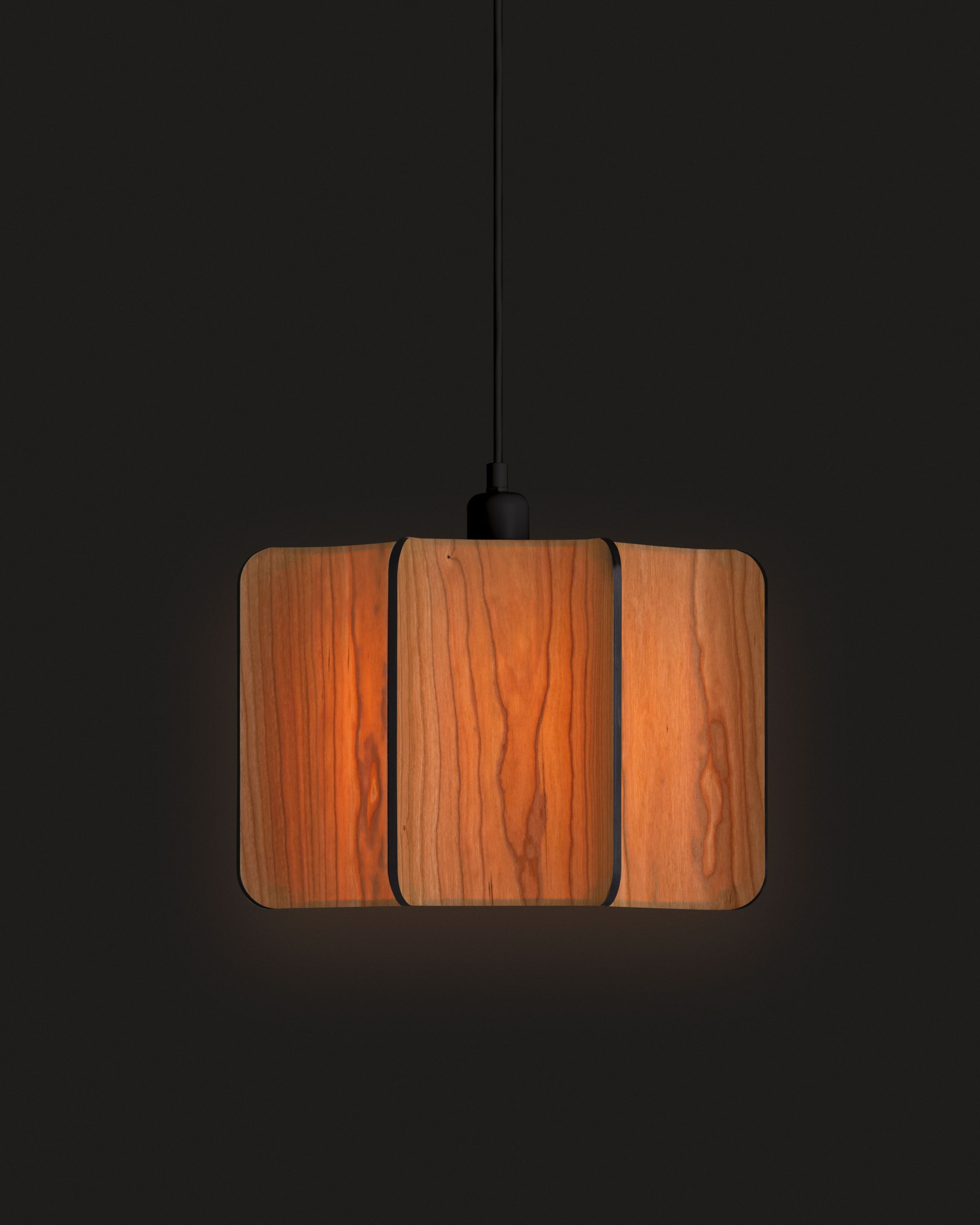 Kactos Pendelleuchte von LZF Lamps mit Holzfurnier und warmem Lichtschein. Moderne Hängelampe.