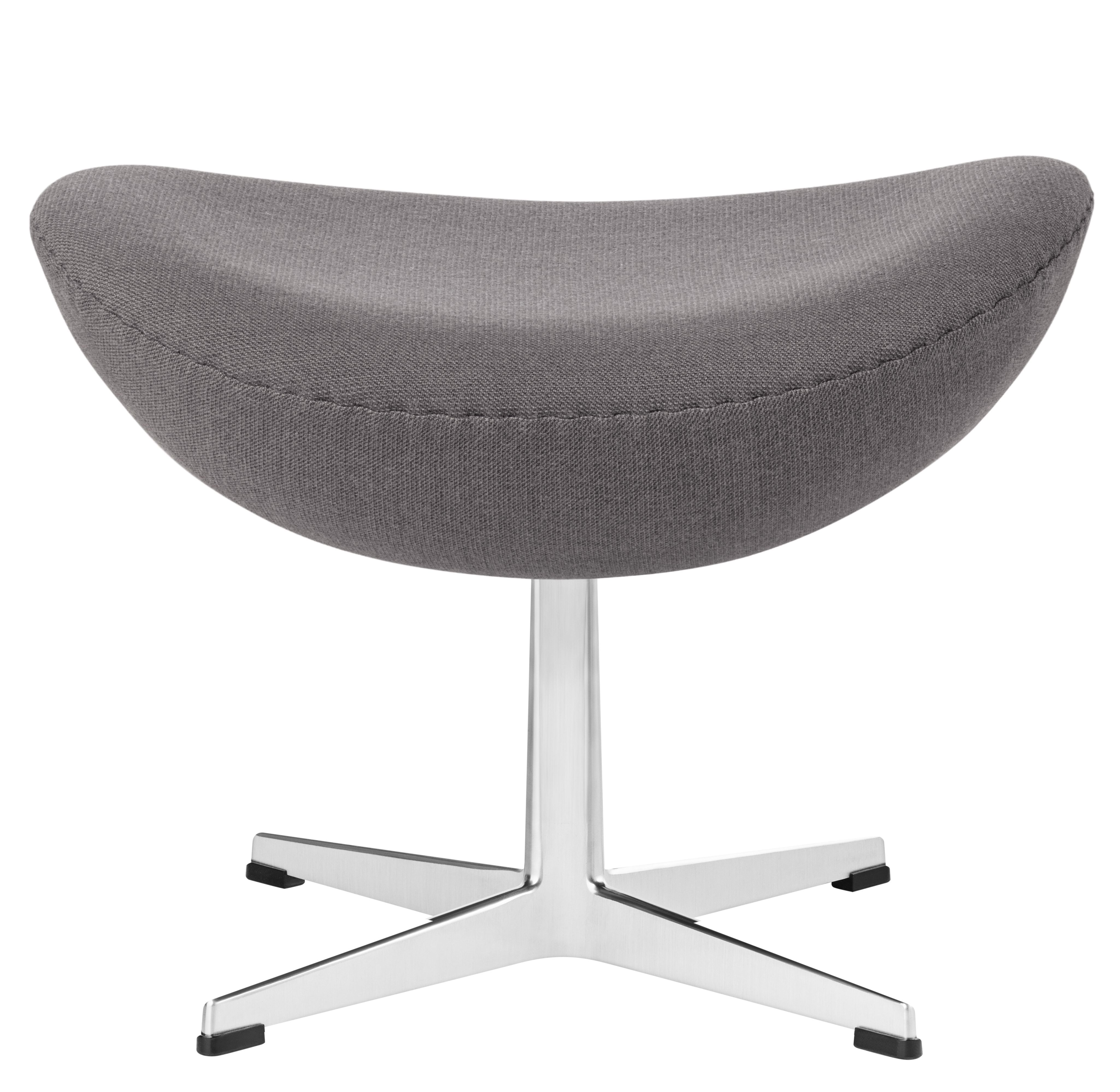 Grauer "Das Ei" Sessel Hocker mit Chromfuß. Design Klassiker für Wohnzimmer und Büro.