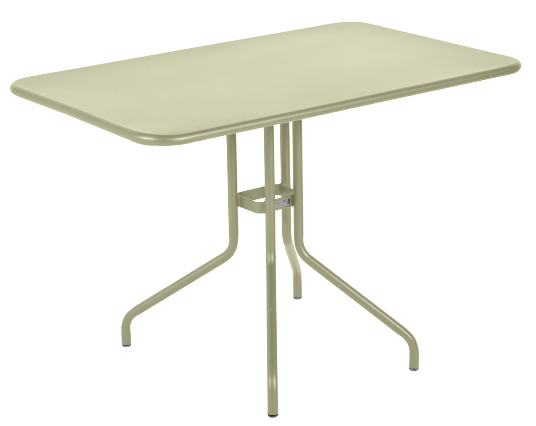 Pétale Tisch von Fermob, rechteckig, 110x70 cm, in sanftem Grün, ideal für Garten und Terrasse.