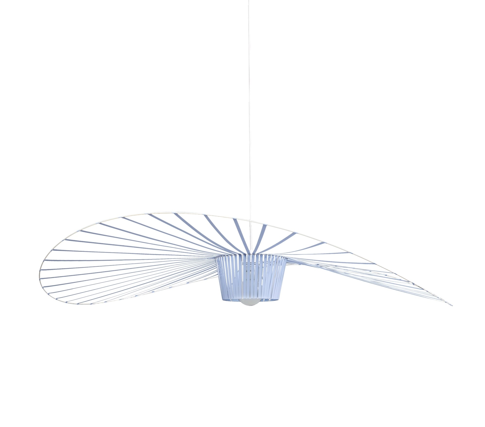 Vertigo Pendelleuchte Medium in Kobaltblau von Petite Friture, moderne Hängelampe mit Hut-Design für Wohnzimmer und Essbereich.
