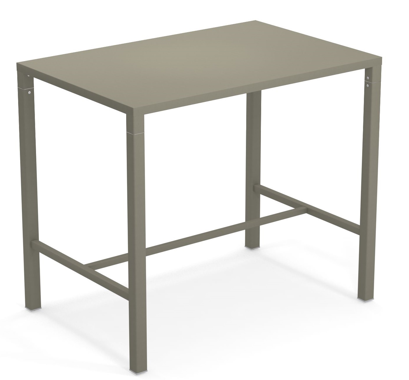 Emu Nova Hochtisch für den Außenbereich, moderner Stehtisch in Taupe mit minimalistischem Design.