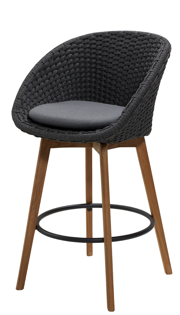 Peacock outdoor barkruk inclusief kussen, Grau, Cane-Line