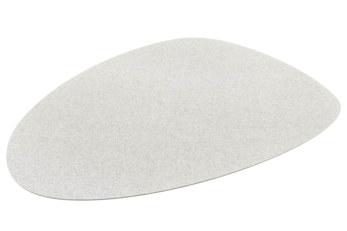 Beiger Stone Teppich von HEY-SIGN by BWF Group, moderner Wollfilzteppich in organischer Form.