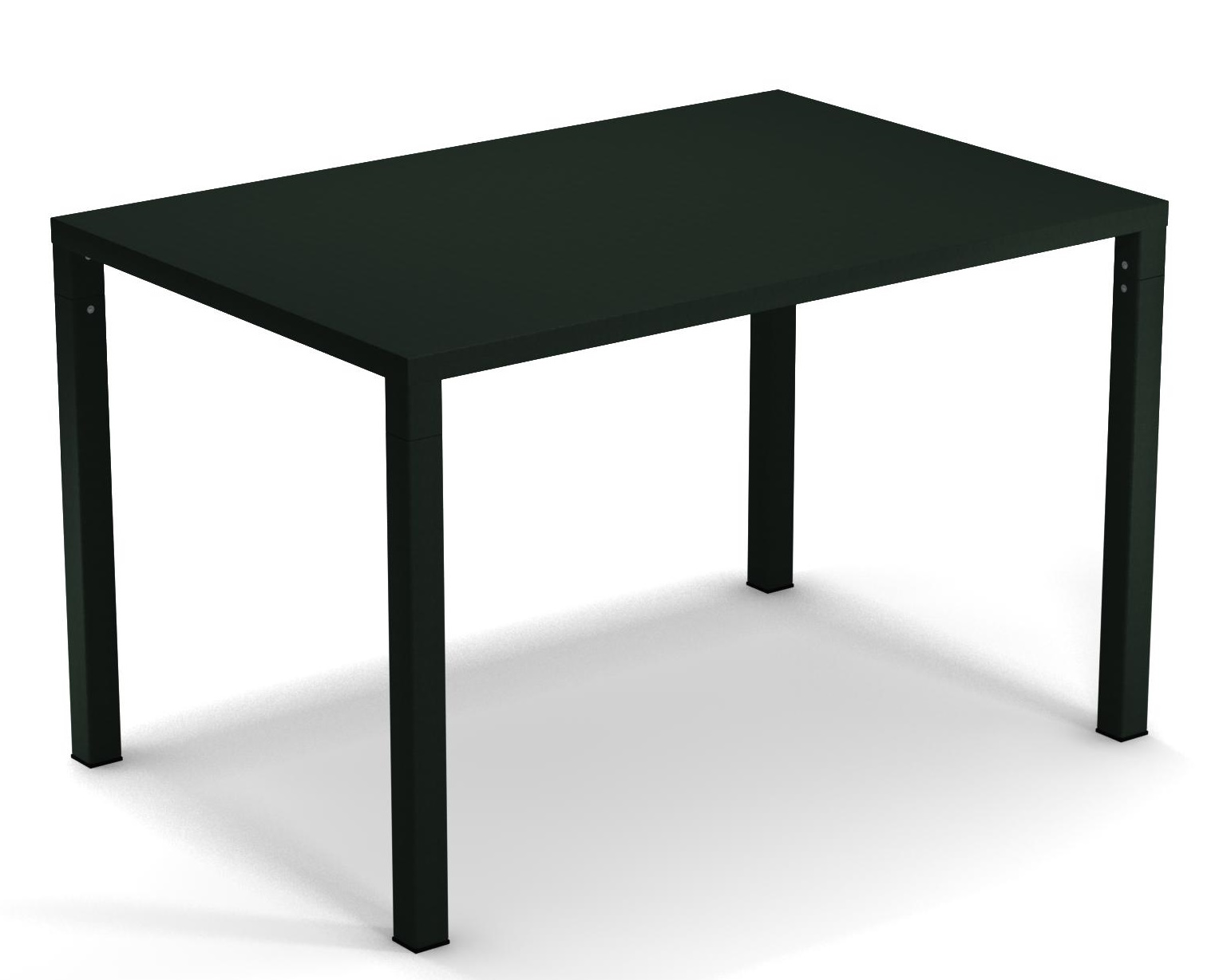 Nova Tisch Outdoor von Emu, rechteckiger Gartentisch aus Metall in Olivgrün für den Außenbereich.