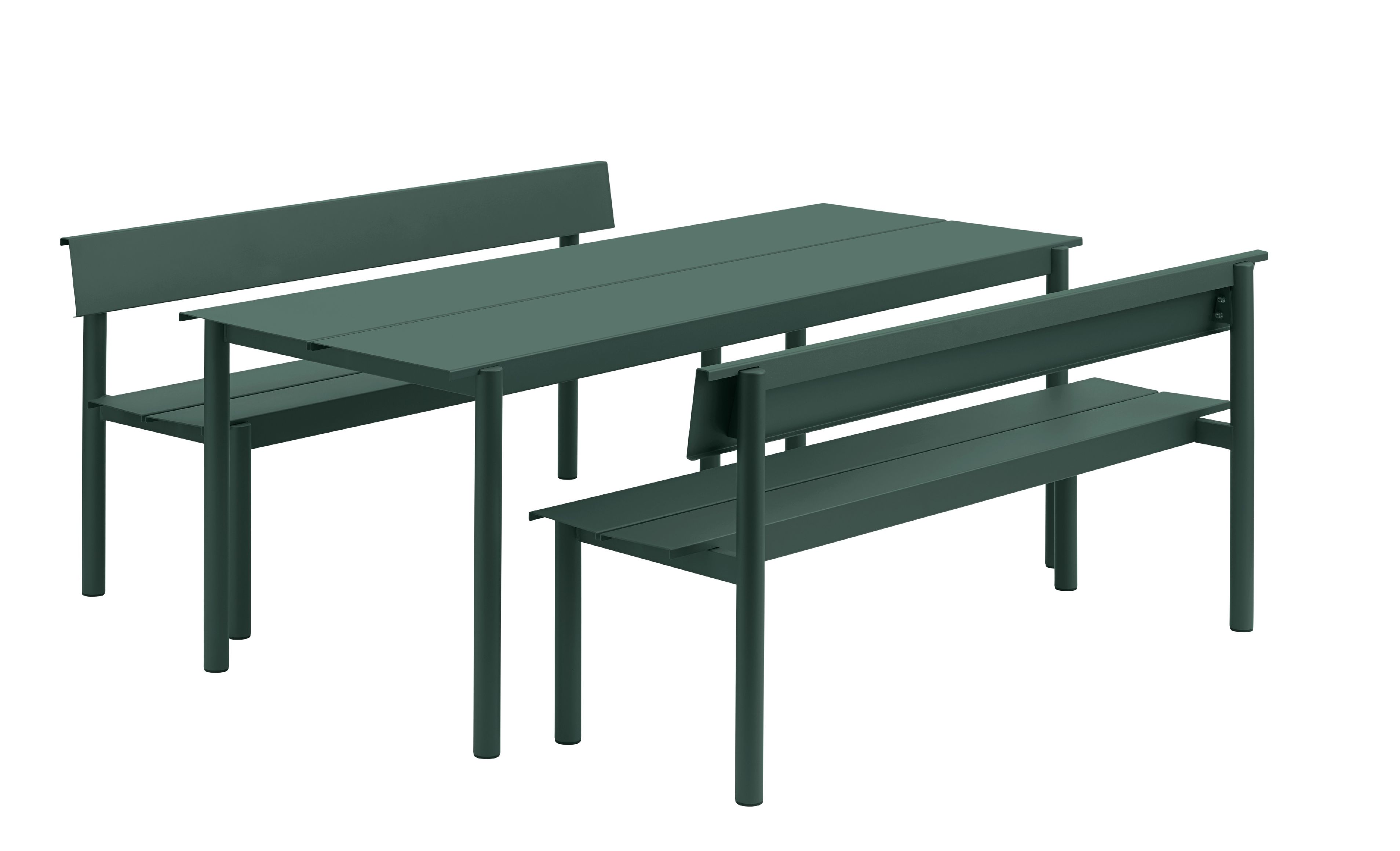 Linear Steel Bench: buitenbank met rugleuning 110 x 34 cm Muuto