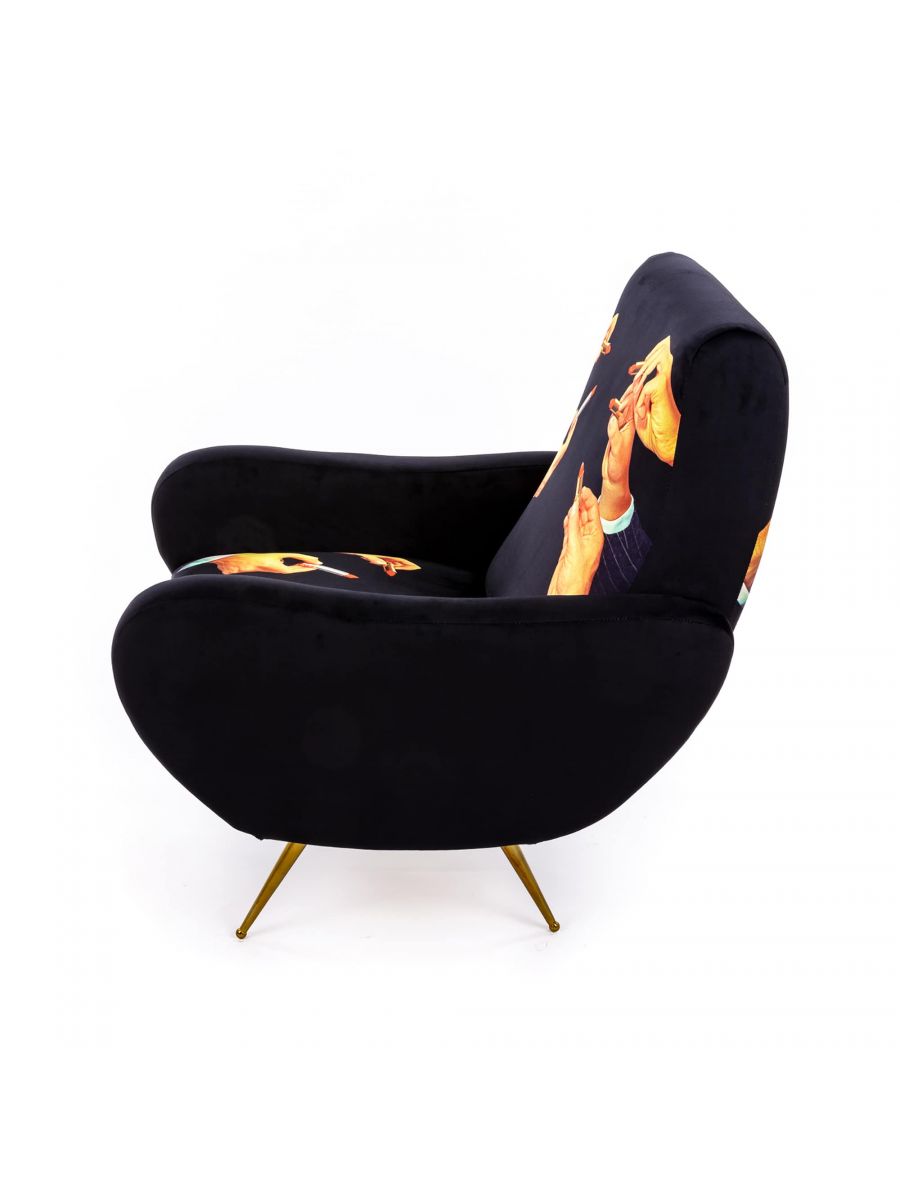Toiletpaper-fauteuil Lipsticks zwart Seletti