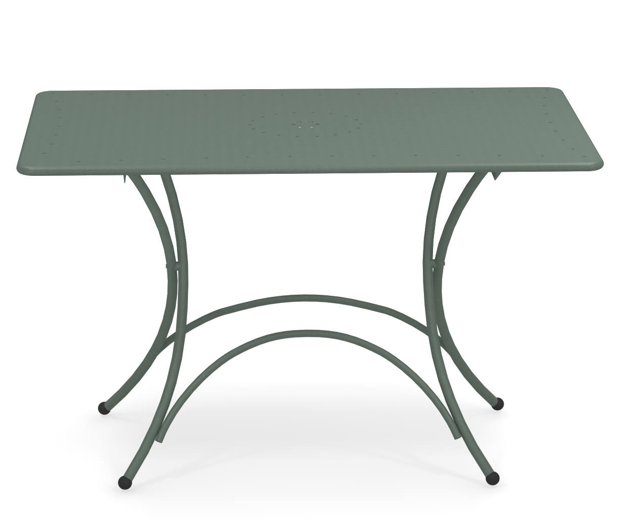 Pigalle Klapptisch Outdoor von Emu, rechteckig, aus Metall in Olivgrün, ideal für Garten und Balkon.