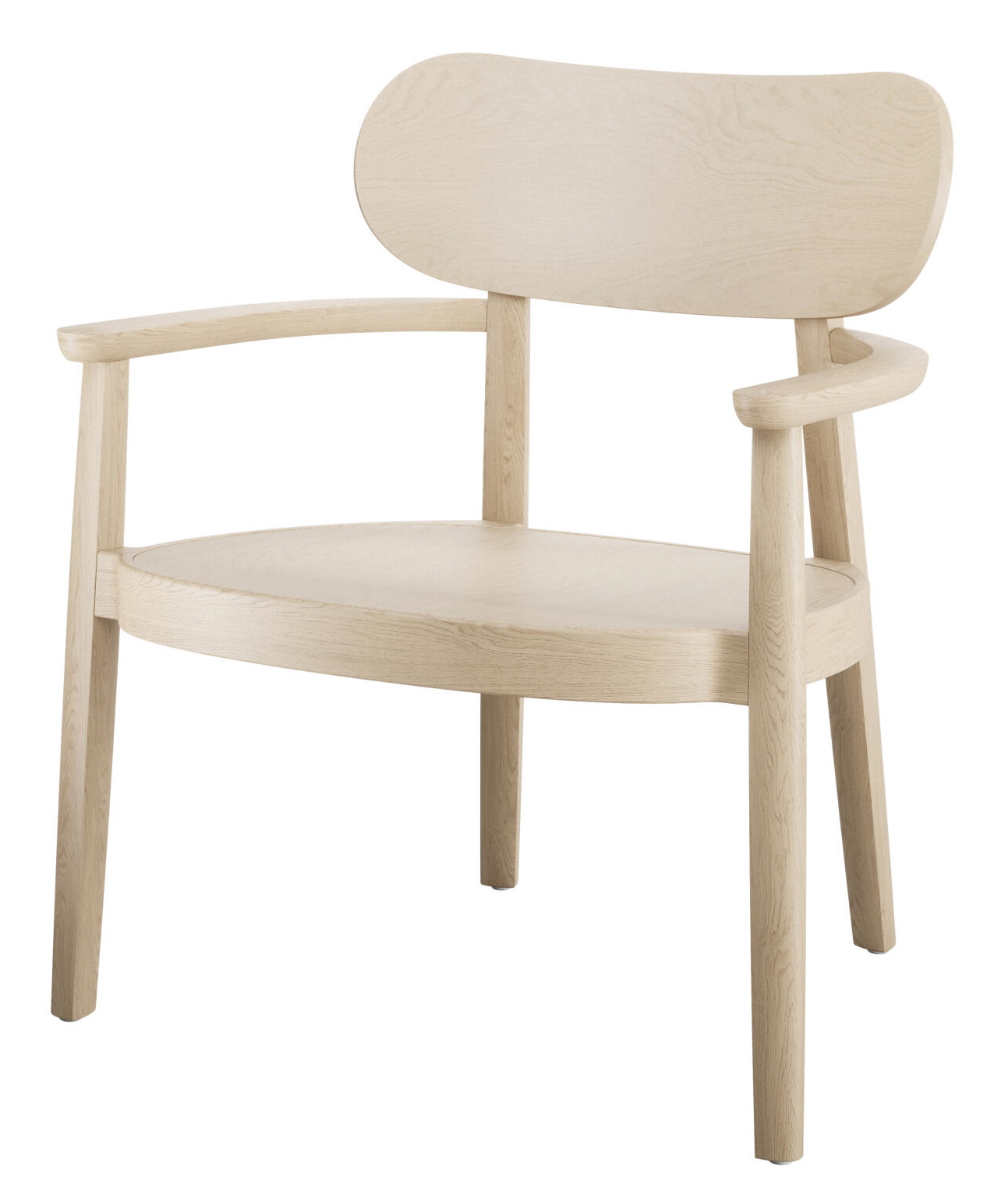 Holzsessel mit Armlehnen, Modell 119 MF von Thonet, aus hellem Holz, modernes Design für Wohnzimmer.