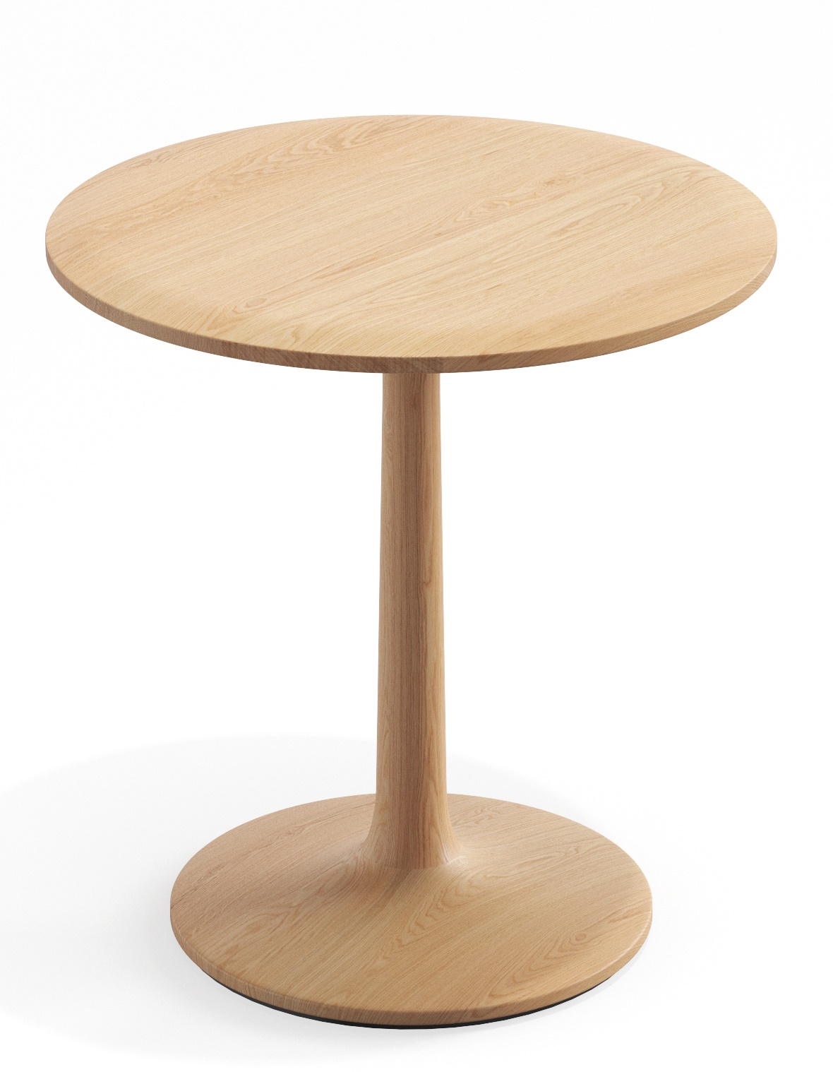 Turntable Couch Beistelltisch Zeitraum: Runder Beistelltisch aus hellem Holz, ideal als Couchtisch oder Nachttisch.