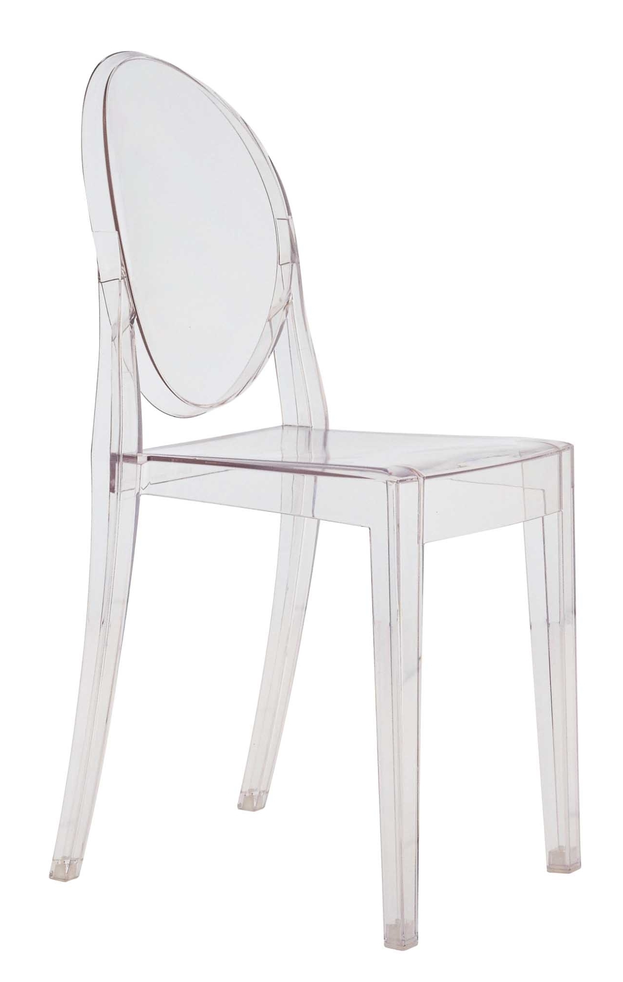 Victoria Ghost Stuhl von Kartell, glasklarer Designstuhl aus transparentem Polycarbonat für Esszimmer und Wohnbereich.