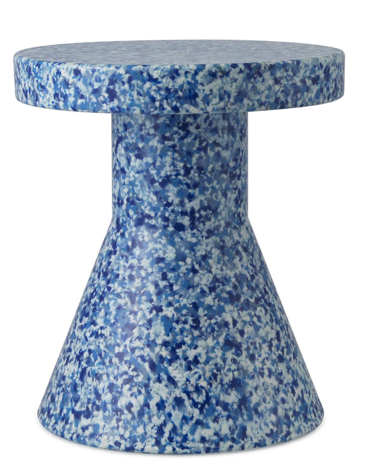 Blauer Bit Stool Cone Hocker von Normann Copenhagen, moderner Beistelltisch oder Sitzhocker.