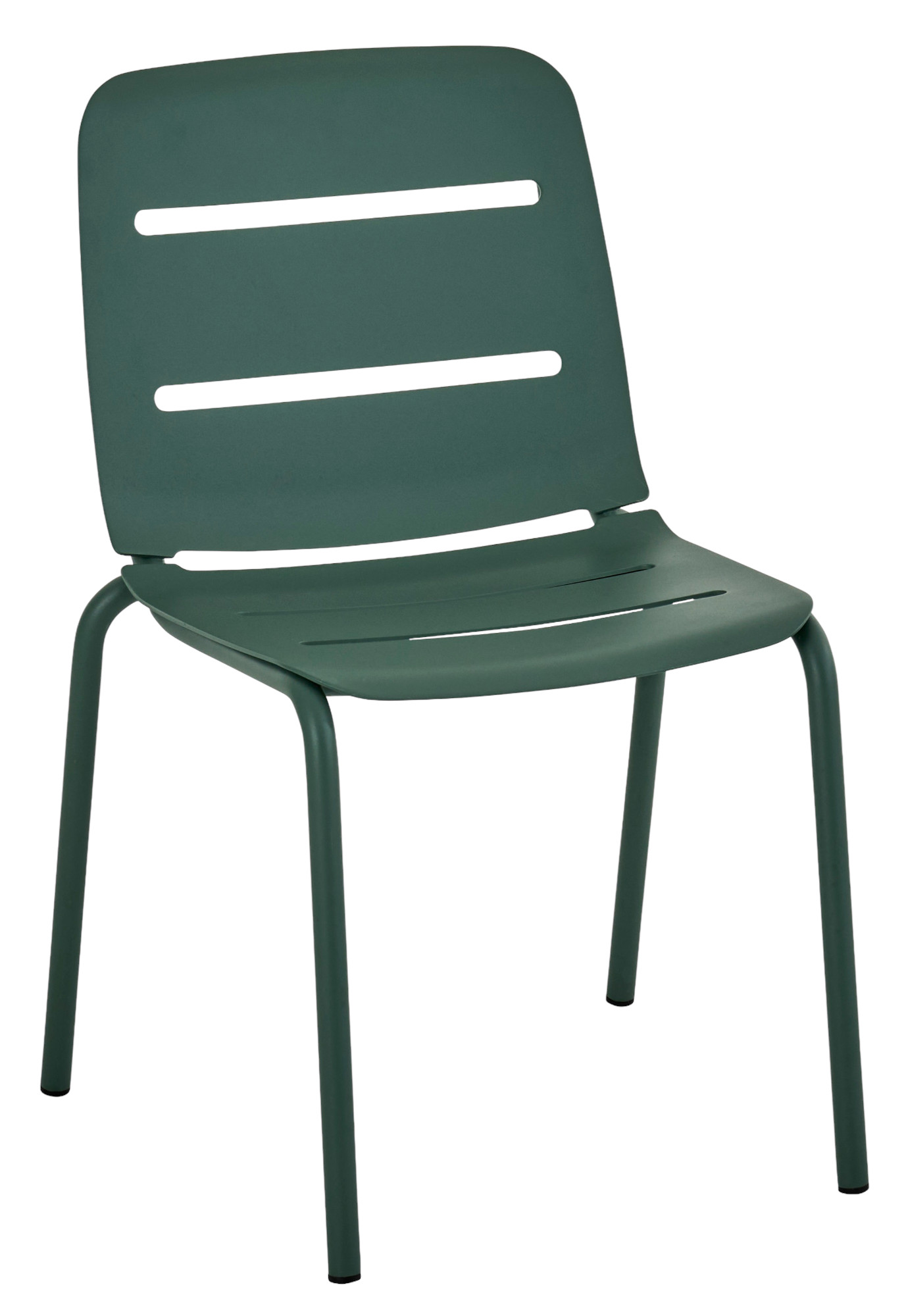 Vapio Stuhl von Weishäupl, grüner Outdoor Stuhl mit Lattenmuster für Garten und Terrasse.