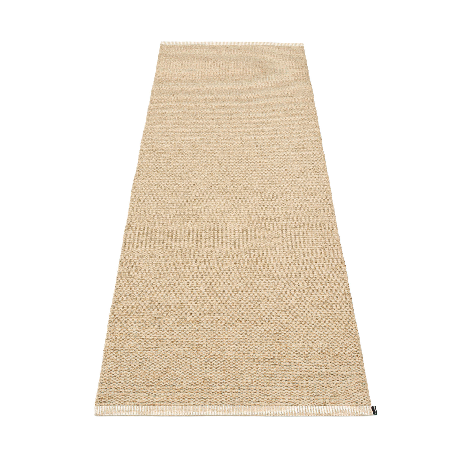 Beiger Kunststoffteppich von Pappelina, Modell Mono, Größe 85x260 cm, für Innen und Außen.