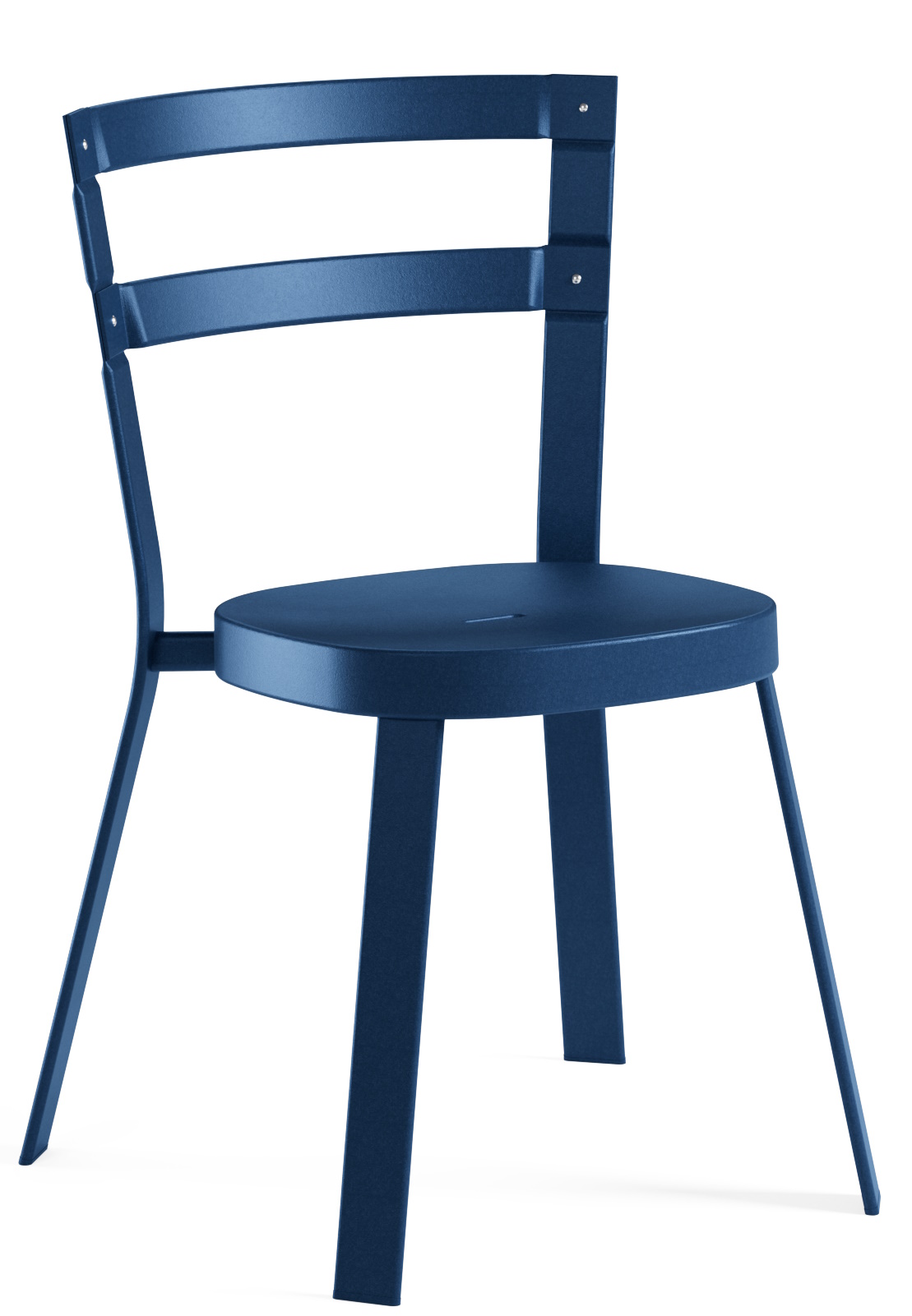 Blauer Thor Chair Stuhl von Emu für den Außenbereich, modernes Design mit Rückenlehne.