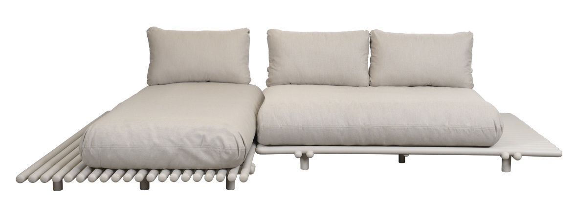 Sticks Platform-bank met chaise longue voor buiten van Cane-Line