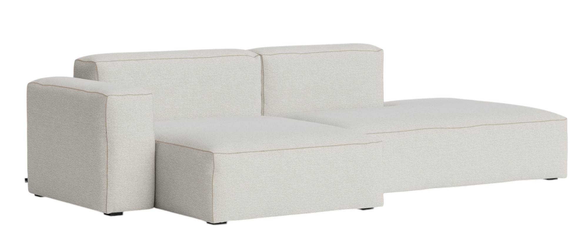 Helles Mags Soft Sofa von Hay, 2,5-Sitzer mit Armlehne links, modernes Wohnzimmermöbel.