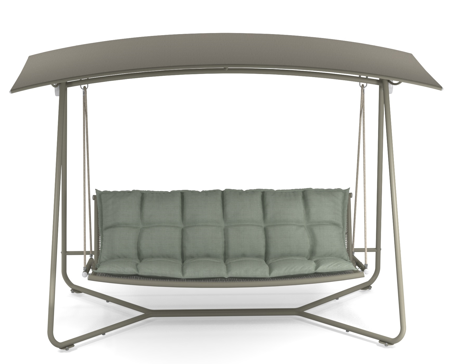 Reel Rocking Sofa von Emu, eine moderne Outdoor-Schaukel mit Dach und bequemen Polstern.