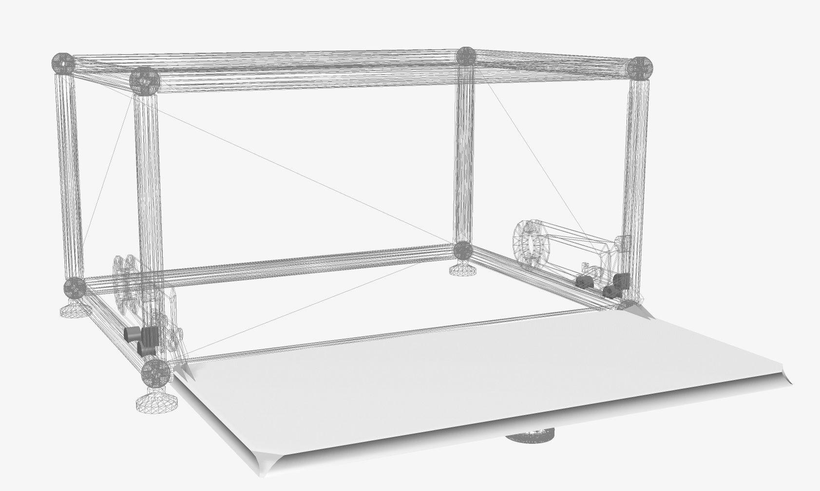 Drahtmodell eines USM Haller Türblatts 50x25 cm als Ersatzteil, ohne Beschläge und Griffe.
