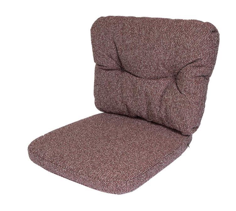 Bordeauxfarbener Cane-Line Kissensatz für Sessel: Sitzkissen und Rückenkissen für Outdoor-Möbel.
