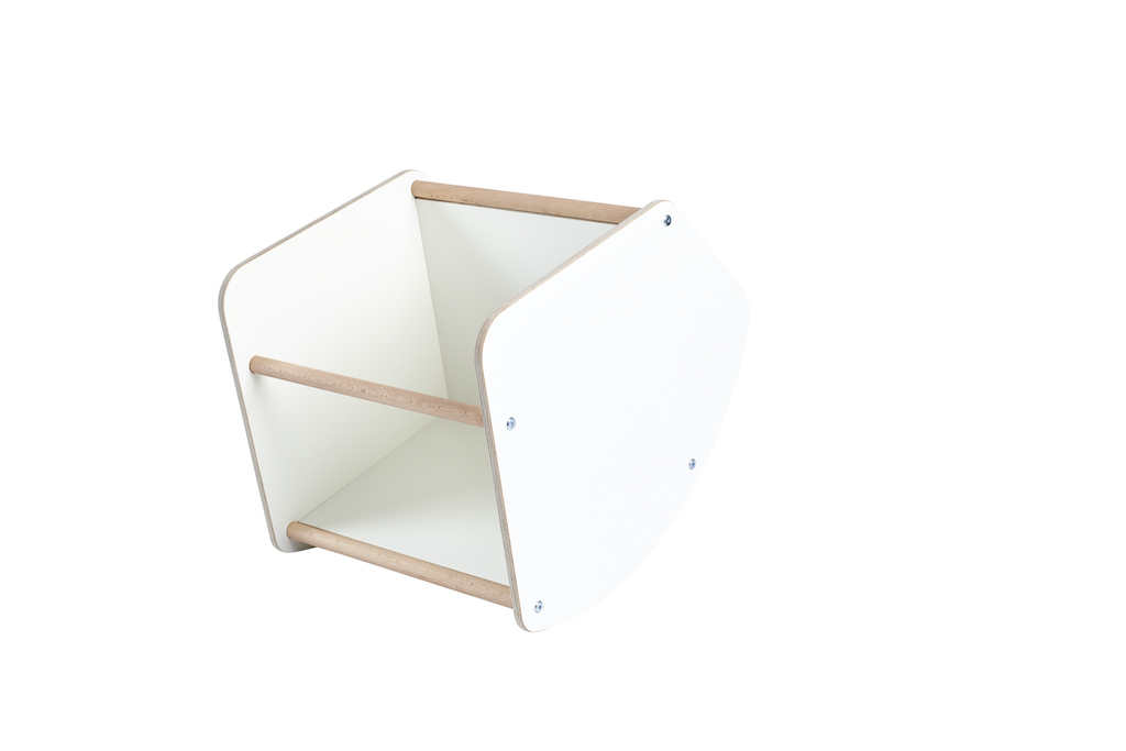 Tojo Kids Multi: Weißer Kindertisch, Hocker und Schaukel aus Holz, vielseitiges Kindermöbel.