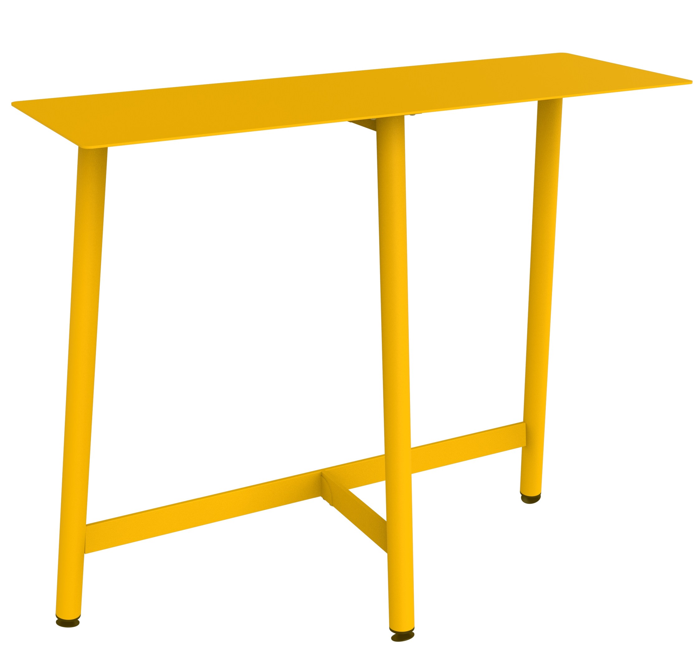 Gelbe Bolder Theke Outdoor von Fermob, moderne Stehtisch für Garten, Terrasse oder Balkon, pulverbeschichteter Stahl.