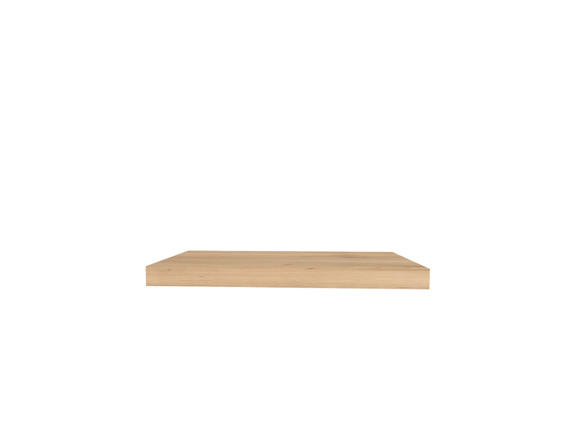Ethnicraft Wandregal aus Eiche, schwebendes Regalbrett aus Massivholz für moderne Wandgestaltung im Wohnzimmer.