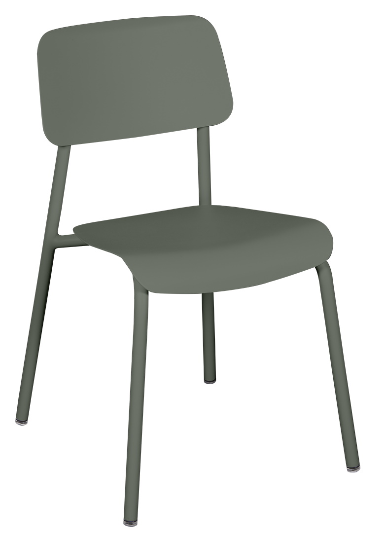 Fermob Studie Chair Stuhl für den Außenbereich, modernes Design in Olivgrün, Gartenmöbel.
