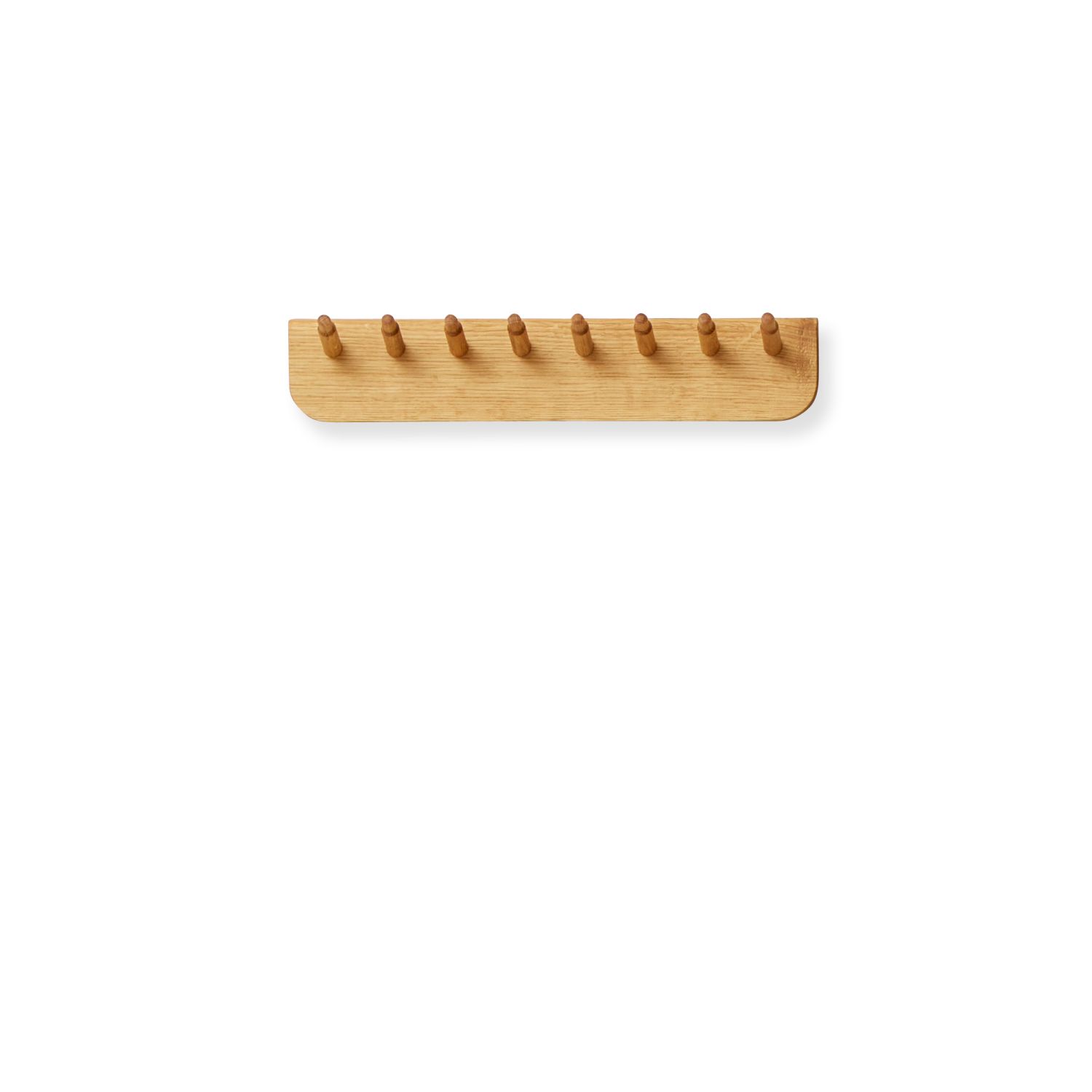 Echo Garderobenleiste aus Eiche mit acht Haken, ideal für Flur und Garderobe.