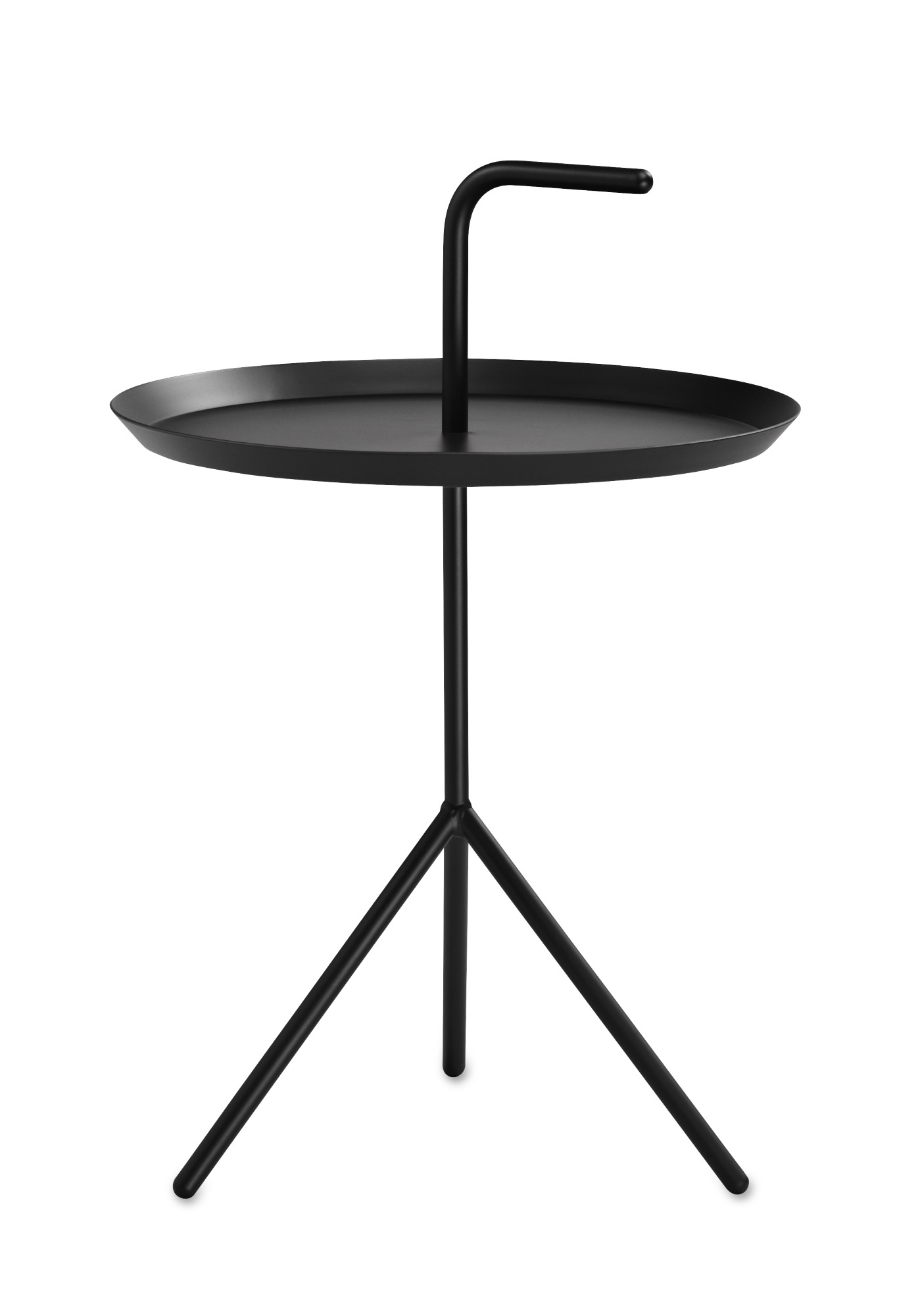 Schwarzer DLM Beistelltisch von Hay mit Griff und drei Beinen, modernes Design für Wohnzimmer.