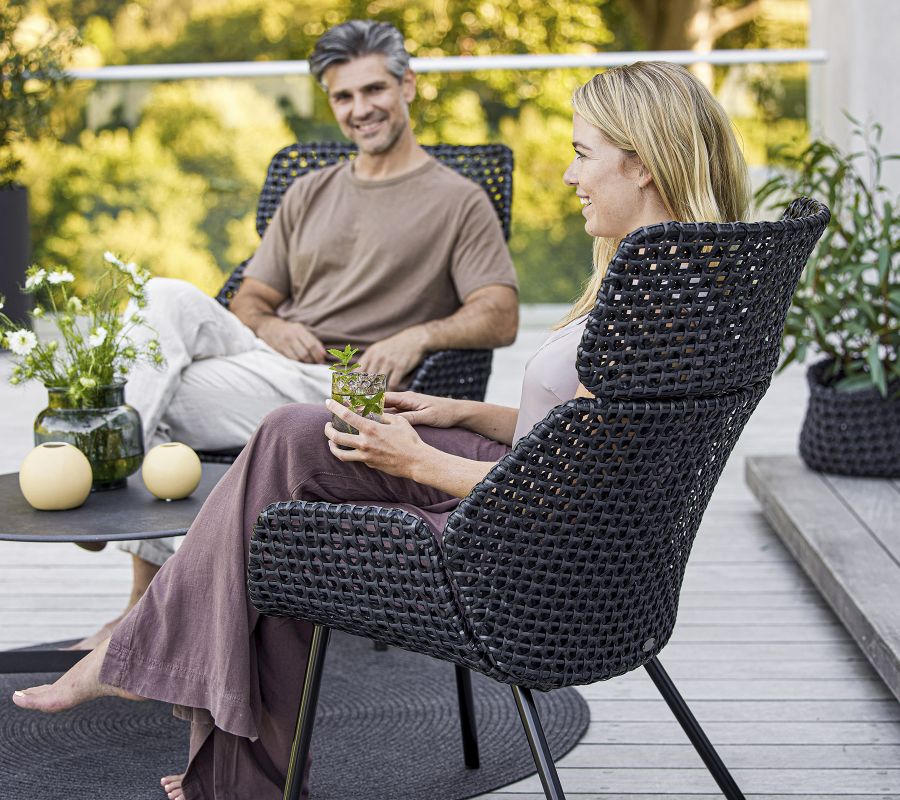 Vibe-fauteuil met hoge rugleuning van Cane-Line