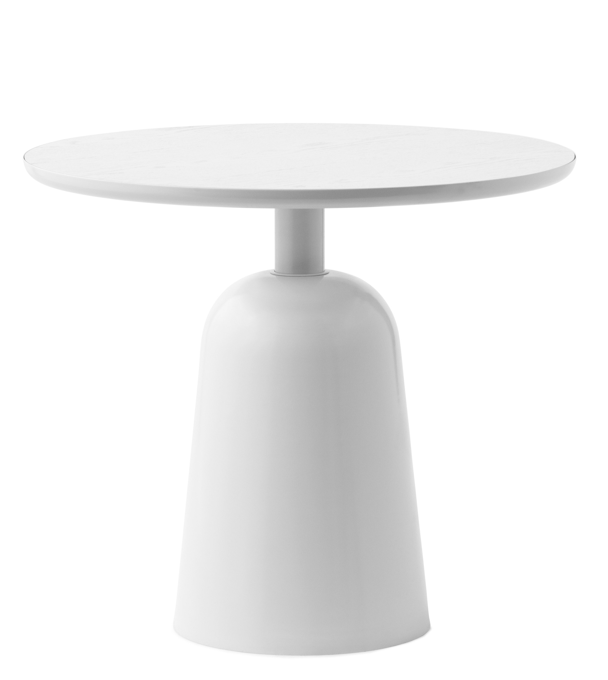 Weißer Normann Copenhagen Turn Table Tisch, runder Beistelltisch für Wohnzimmer und moderne Inneneinrichtung.