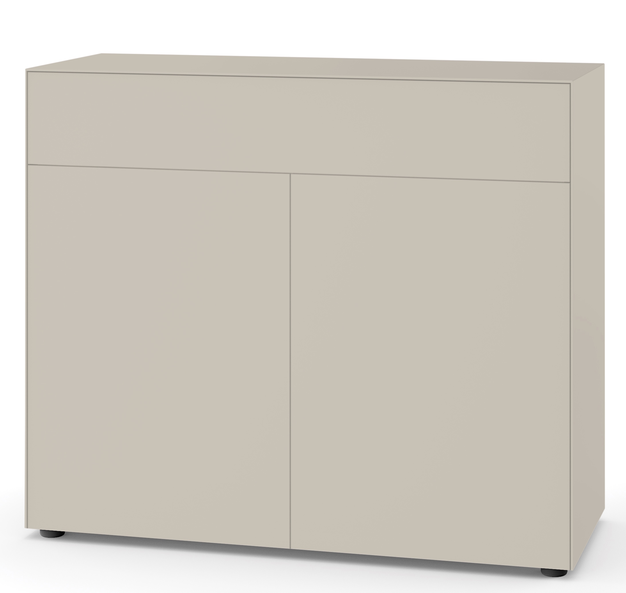Piure Nex Pur Box Sideboard in Beige mit Tür und Schubkasten für modernes Wohnen.