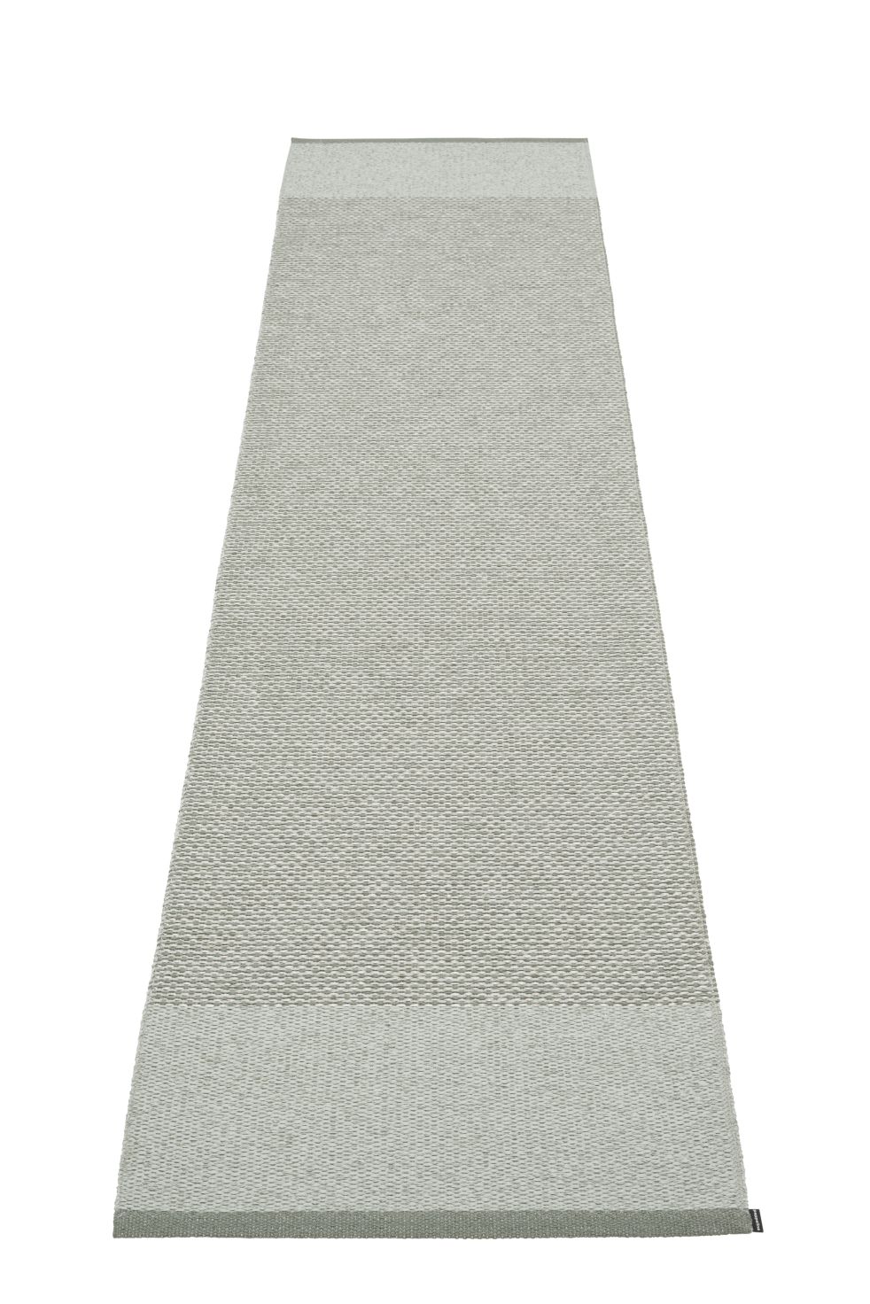 Pappelina Teppich "Edit" in Hellgrau, 70x300 cm, gewebter Küchenteppich, robuster Läufer.