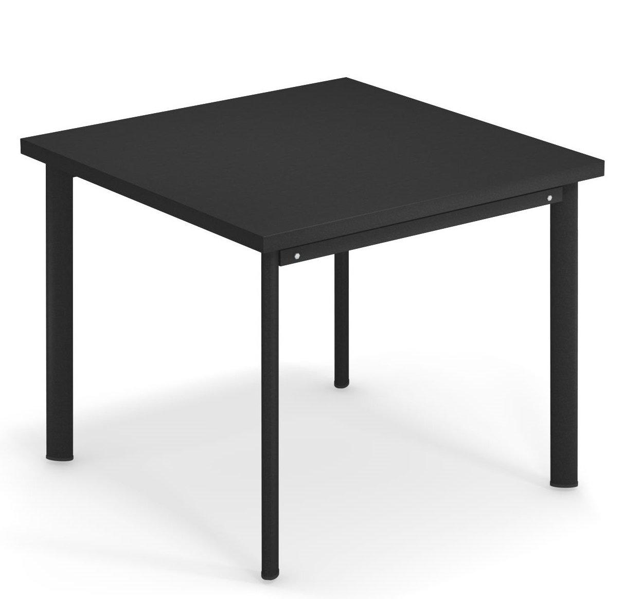 Schwarzer, quadratischer Star Tisch von Emu für den Außenbereich mit minimalistischem Design und Stahlgestell.
