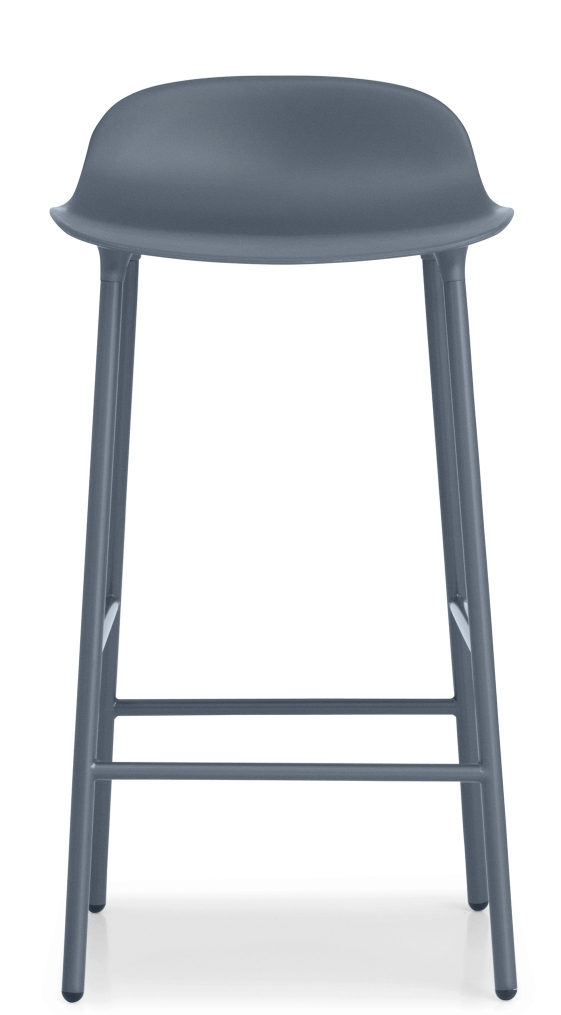 Grauer Form Barhocker von Normann Copenhagen, H 65 cm, Stahlgestell, modernes Design für Küche und Bar.