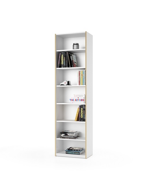 Weißes Regal "Modular Plus" von Müller Möbelwerkstätten mit Büchern und Deko.
