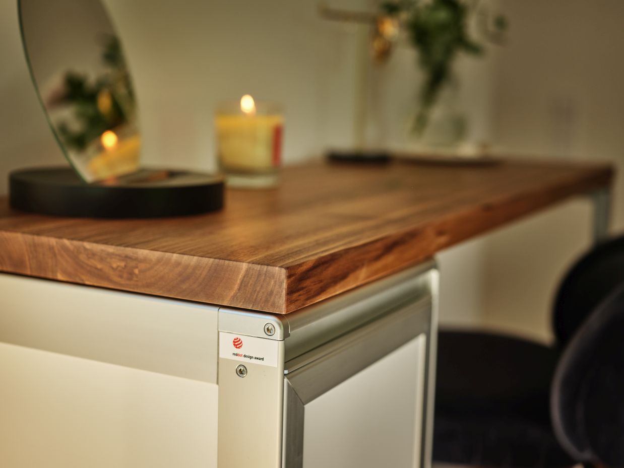 Hightable-tafel Janua zilver, Bordbar