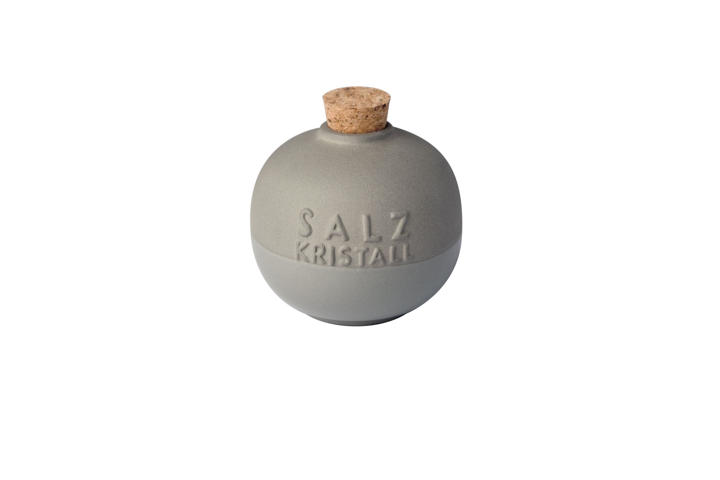 Graue Räder Gewürzflasche "Salz Kristall" mit Korken, Teil des Dining Apero Sets.