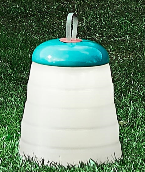 Cri Cri Tischleuchte von Foscarini, grüne tragbare Lampe für den Innen- und Außenbereich.