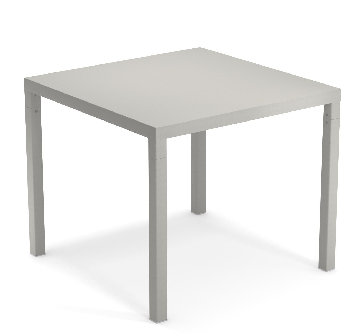 Quadratischer, grauer Nova Tisch von Emu für den Außenbereich, ideal für Garten und Terrasse.