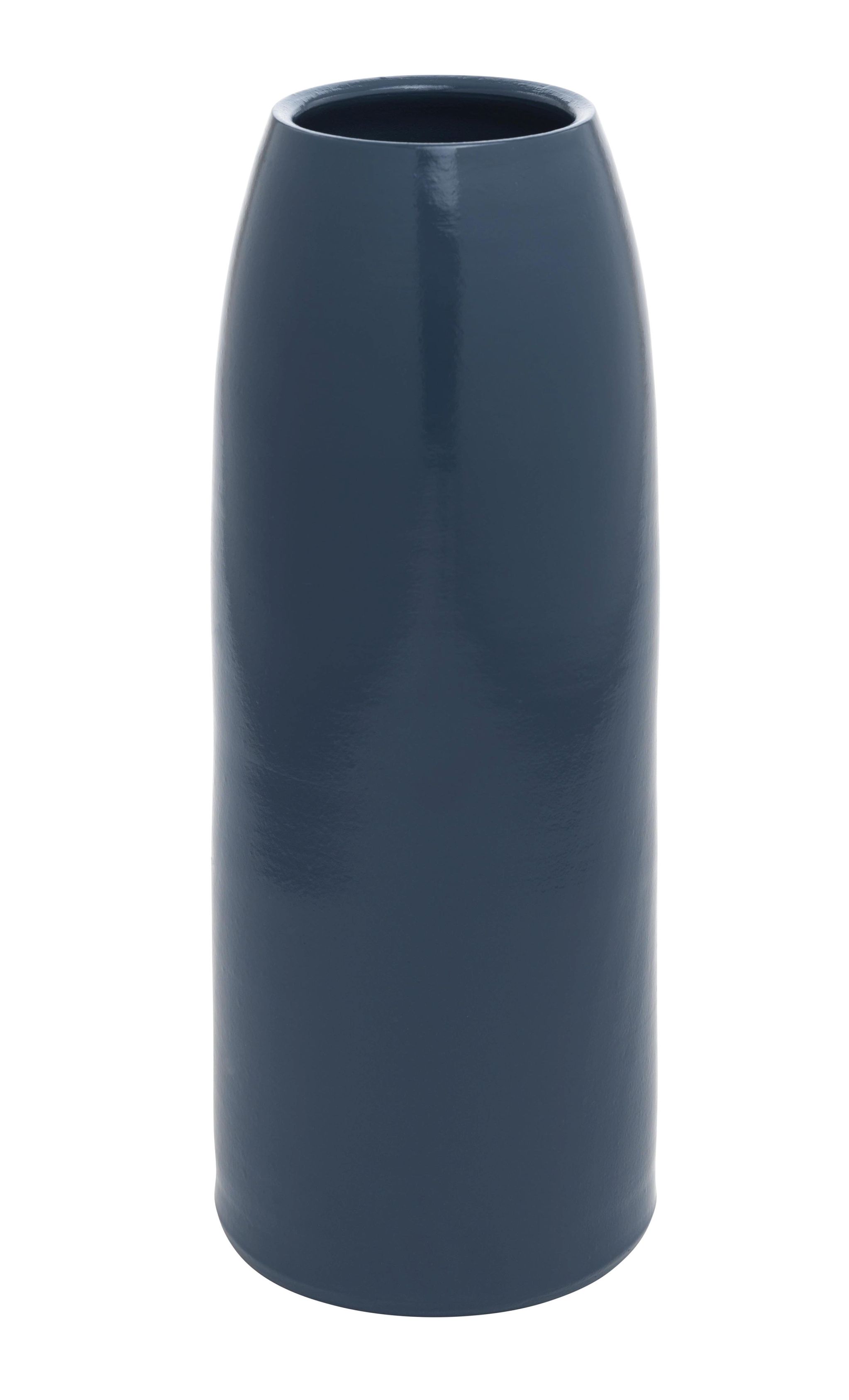 Blaue Carla Vase von Schönbuch, Keramik, zylindrische Form, moderne Dekoration für Wohnzimmer und Tisch.