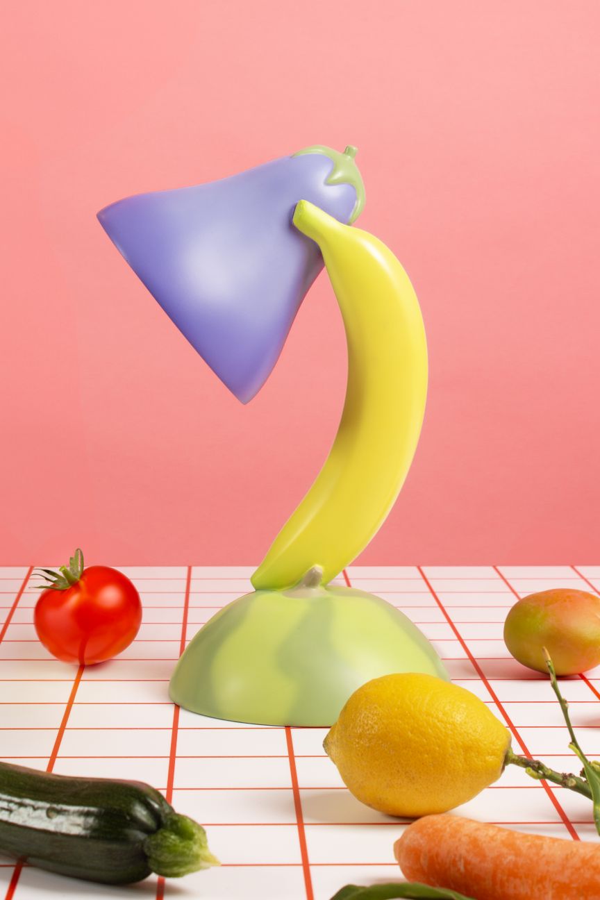 Vitamin Table Lamp Tischleuchte Aubergine von Seletti, Design Lampe in Form von Gemüse und Obst.