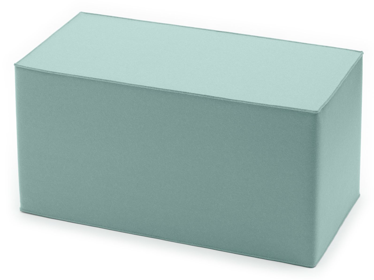 Quader Sitzmöbel Hocker von HEY-SIGN by BWF Group in hellblauem Filzstoff, modernes Wohnaccessoire.