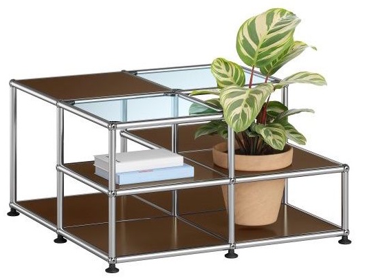 Bijzettafel met plantenelement USM Haller bruin